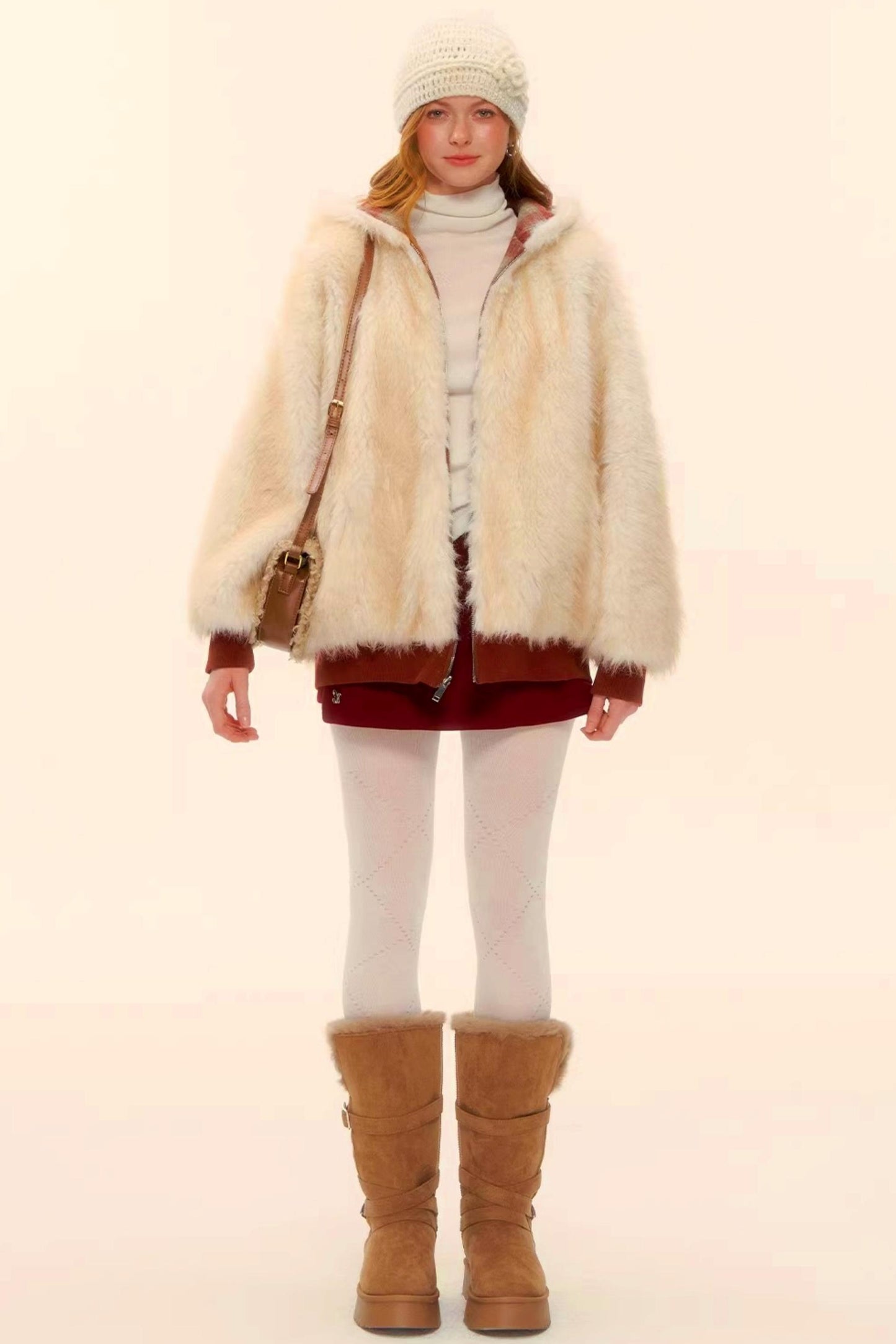 First Snow Plaid Reversible Coat