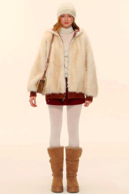 First Snow Plaid Reversible Coat