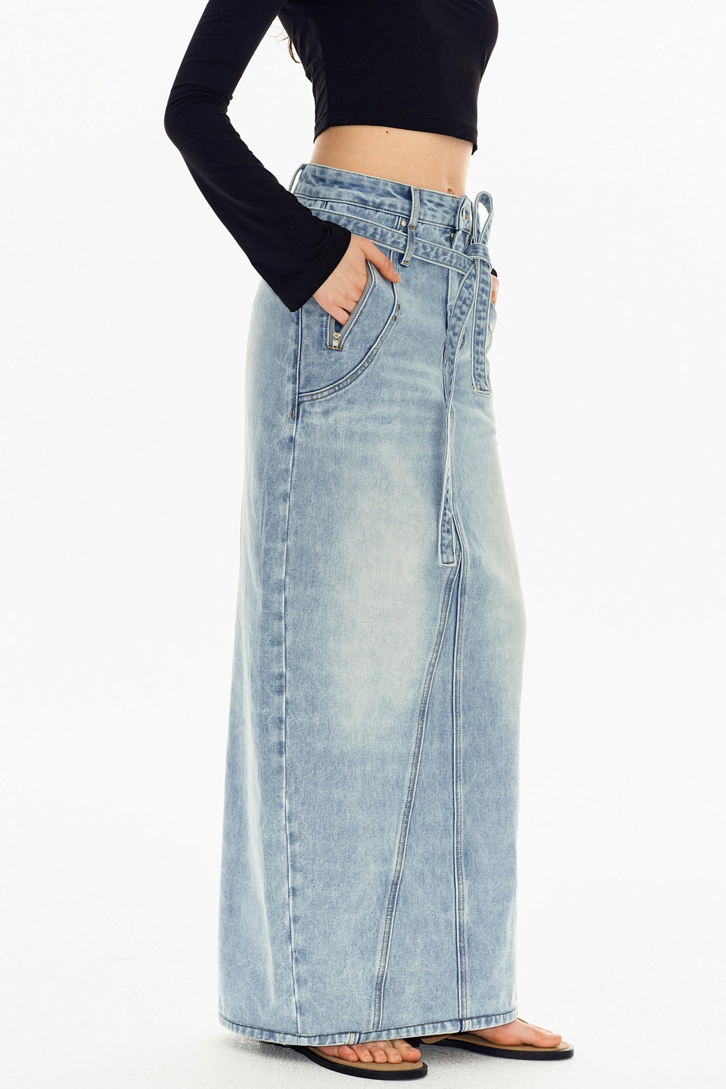 Vintage Washed Denim Skirt