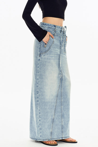 Vintage Washed Denim Skirt