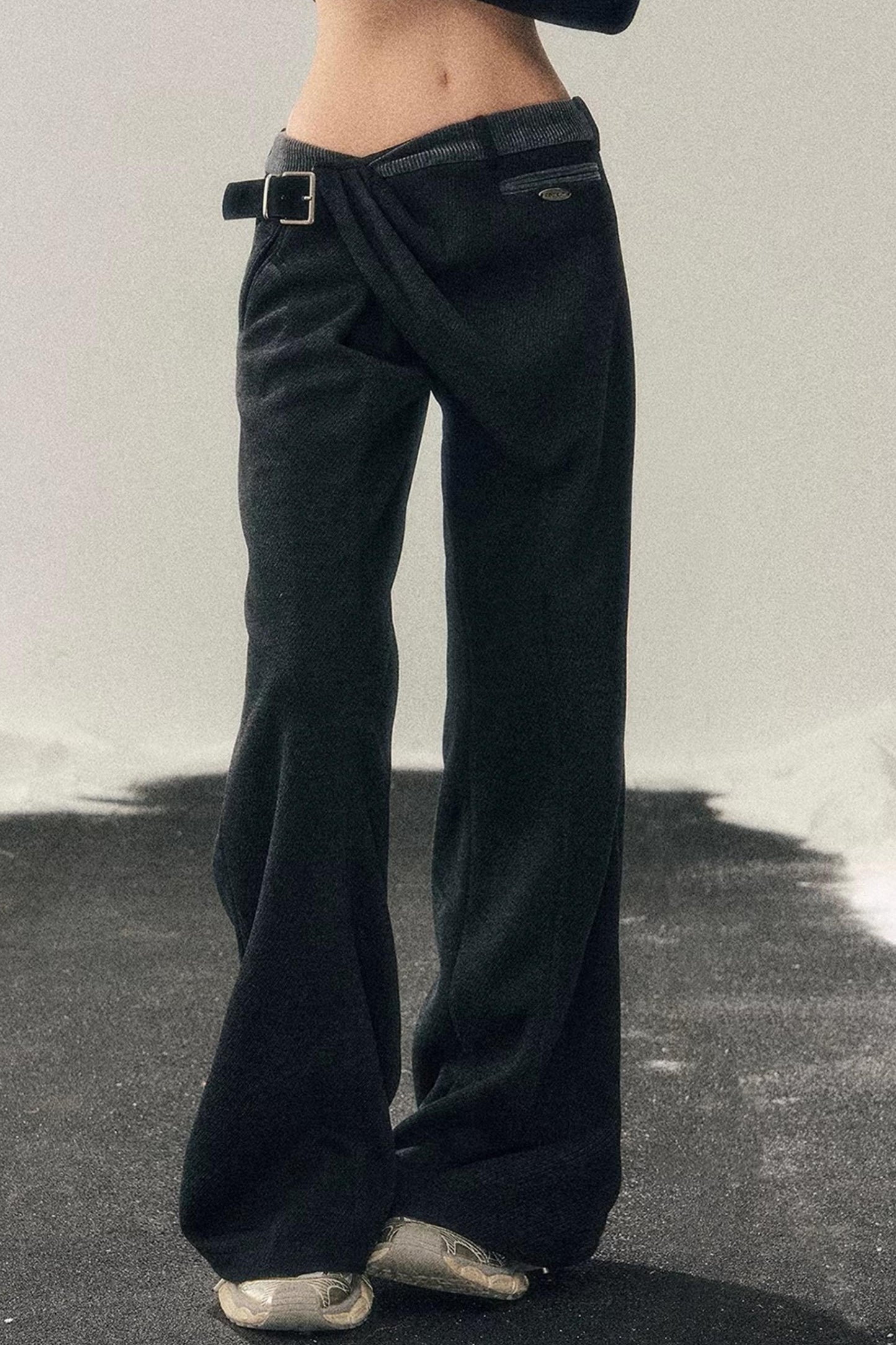 Fleece-Lined Wide-Leg Pants