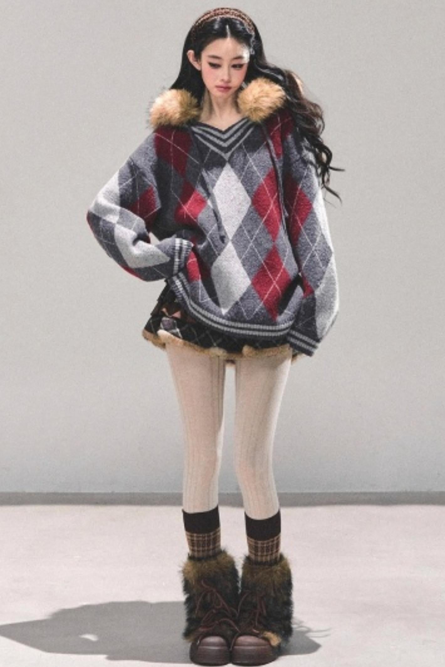 Maillard Poetry Plaid Skirt