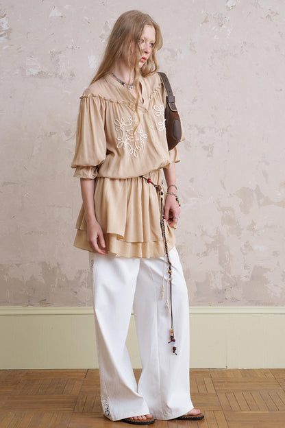 Summer Lace-Up Casual Pants