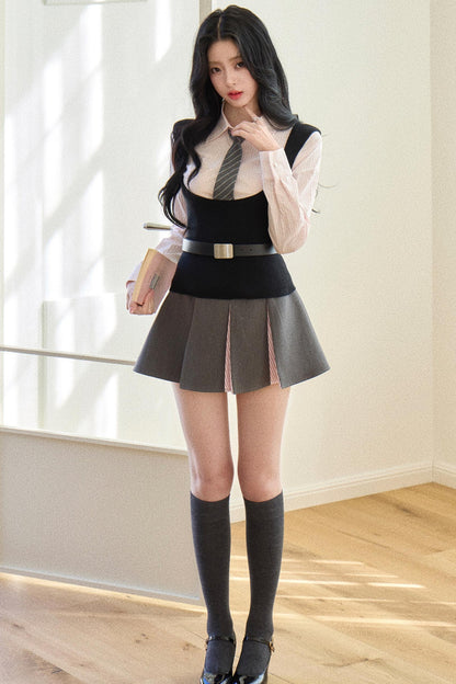 Slim Tie Silhouette Vest Set-Up