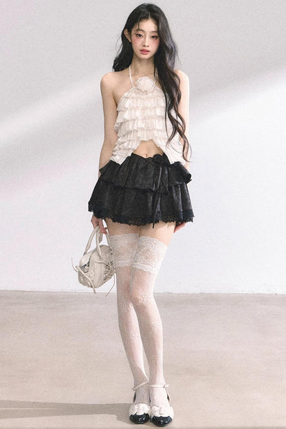 Floral Lace Bustier Skirt