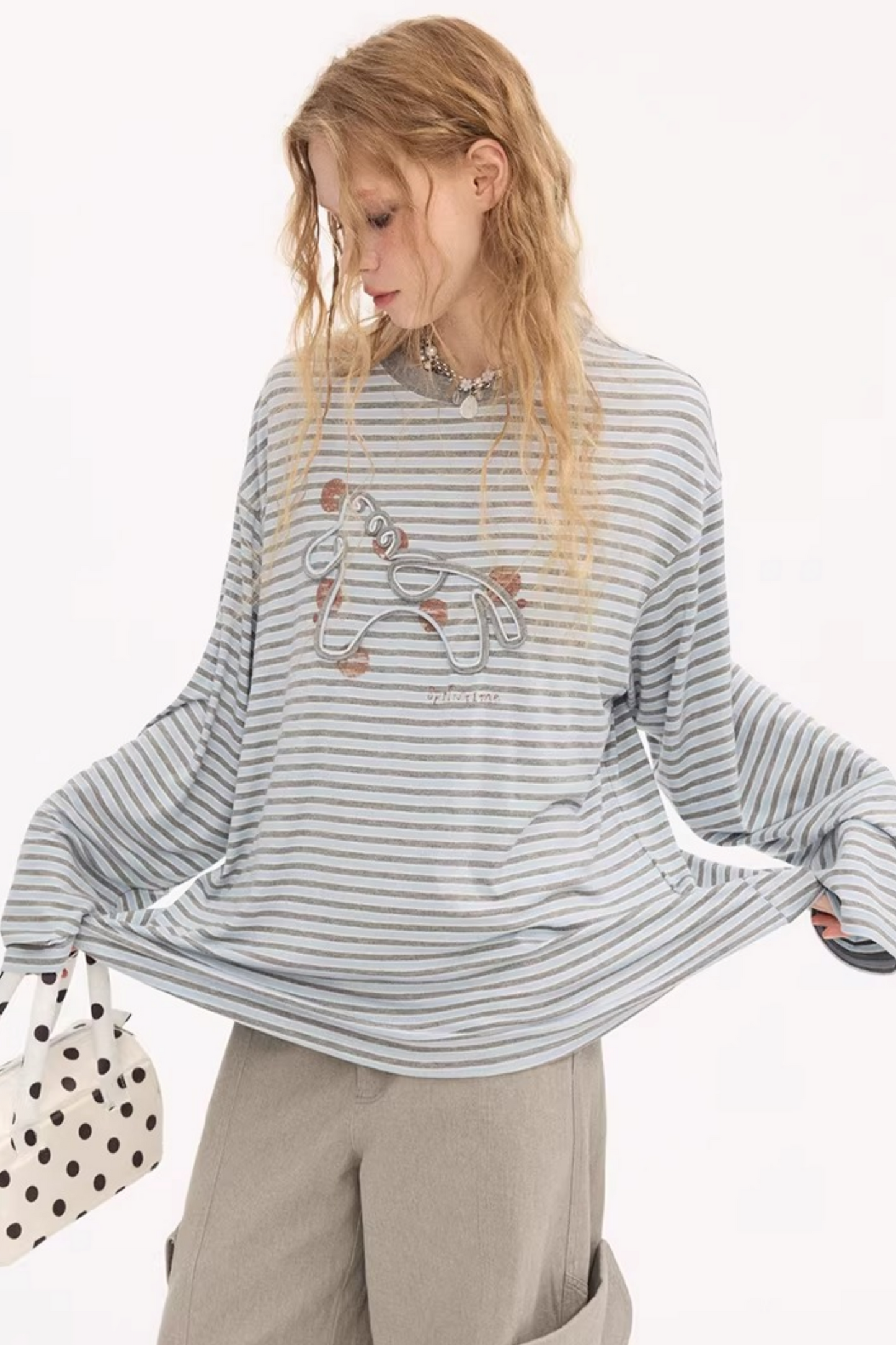 Pony Rope Embroidered Striped T-Shirt