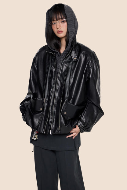 Autumn Vintage PU Leather Jacket