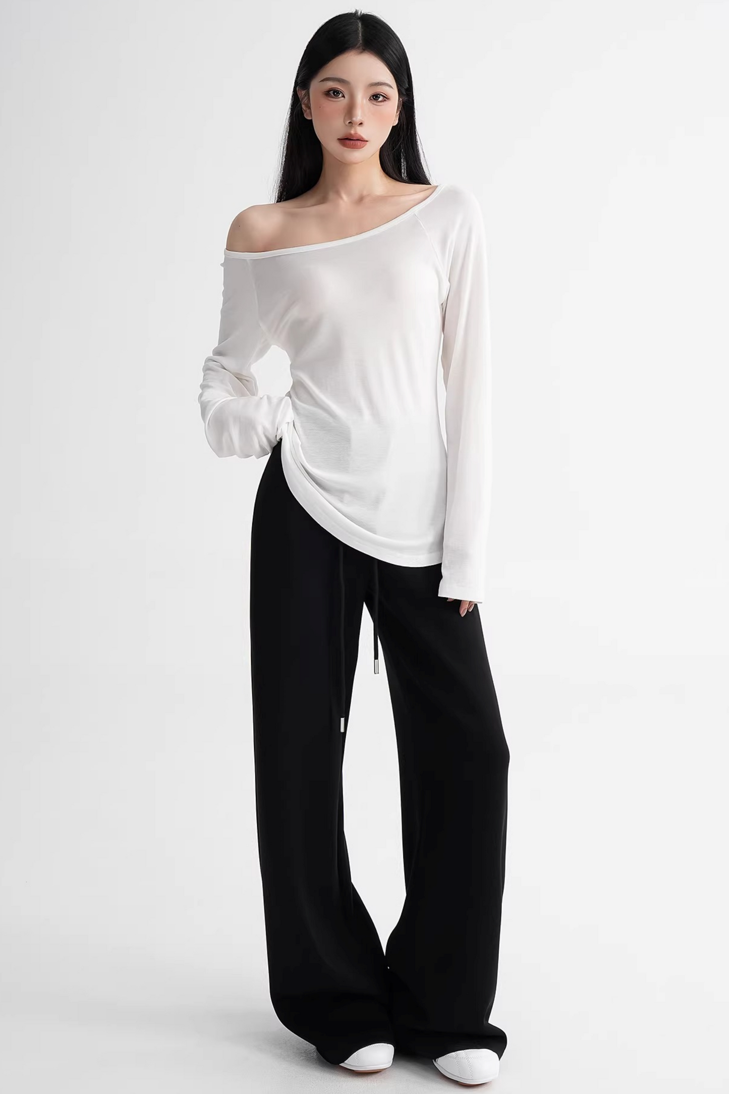 Modal Knit High-Waisted Pants