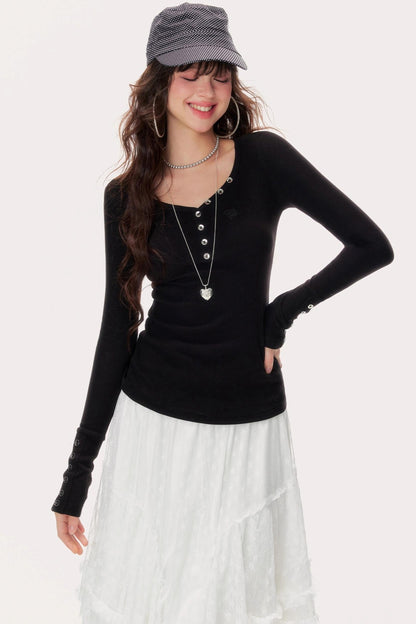 Black-White Knit Sweater