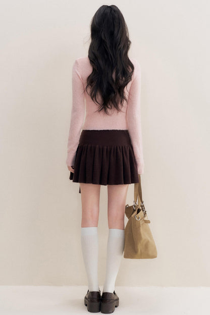 Chocolate Wool A-Line Skirt