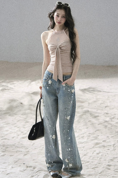 Galaxy Halter Neck Knit Top