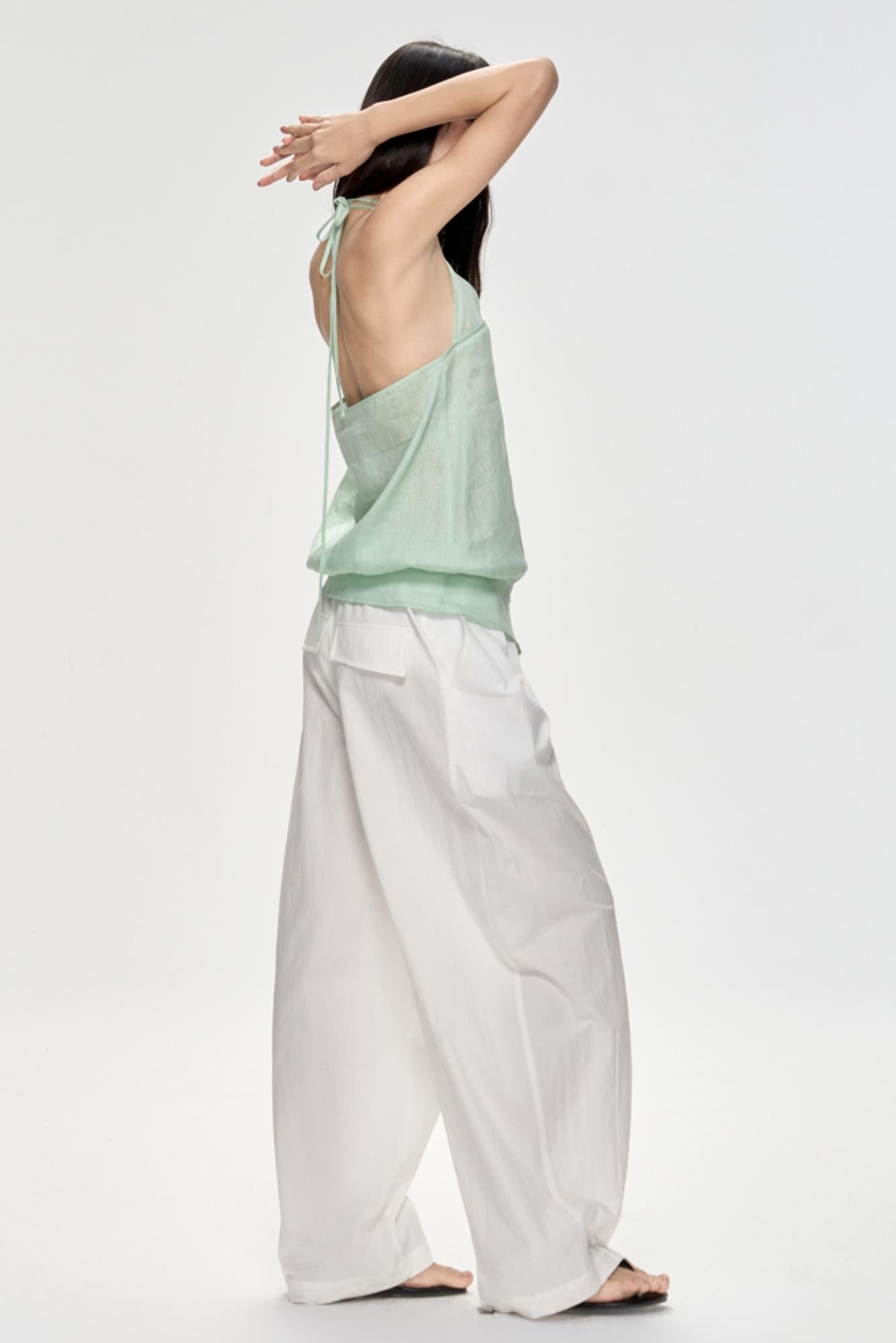 Backless Plaid Tank Top