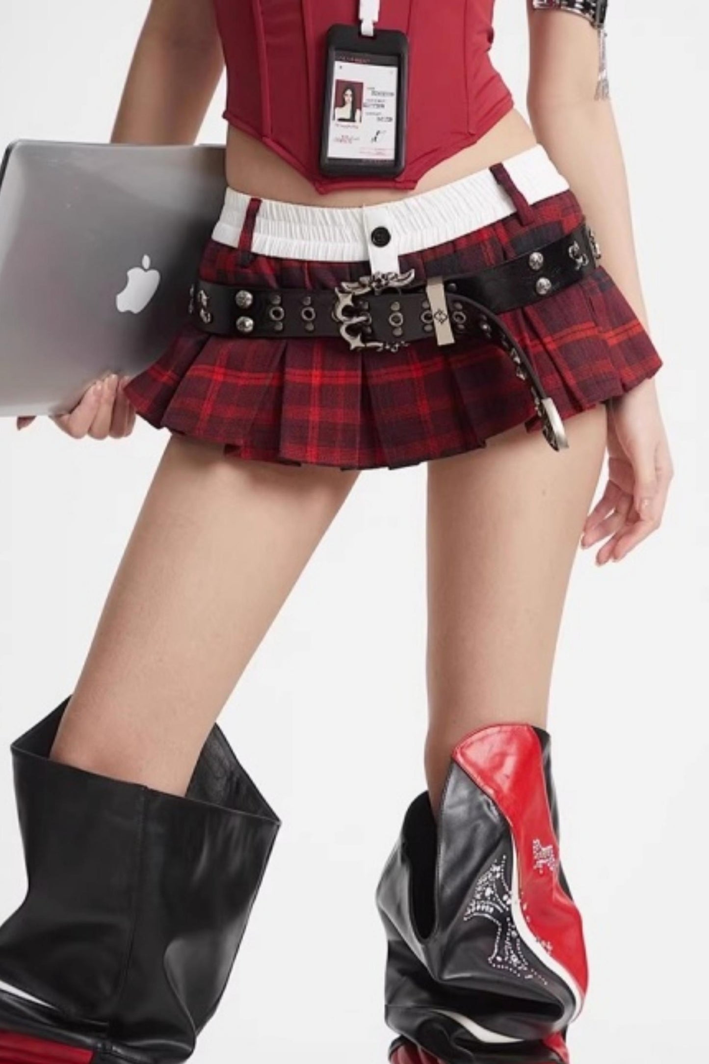 Retro Slim-Fit Short Skirt Set-Up