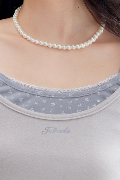 Lace Trim Patchwork Top