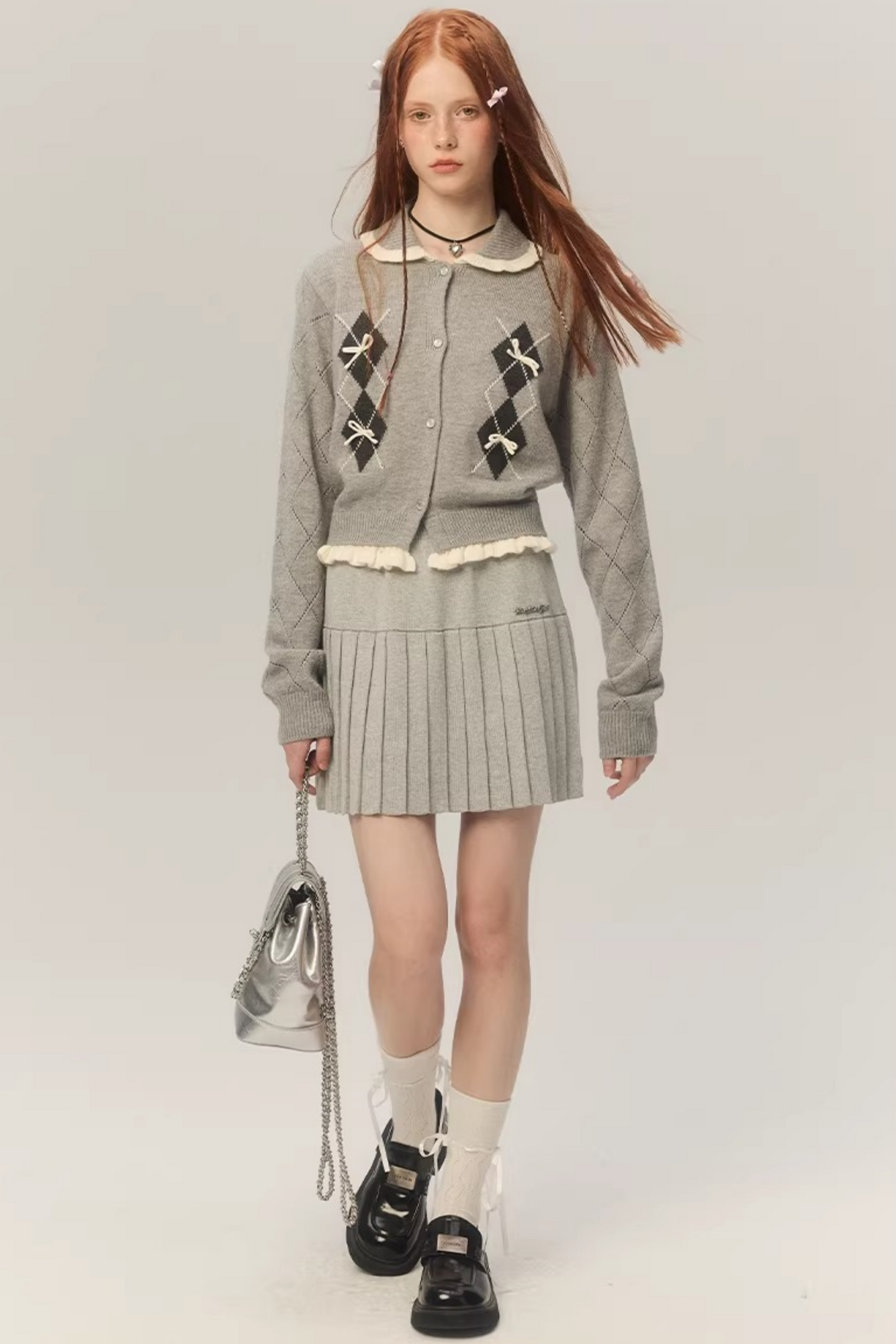 Retro Diamond Knit Cardigan