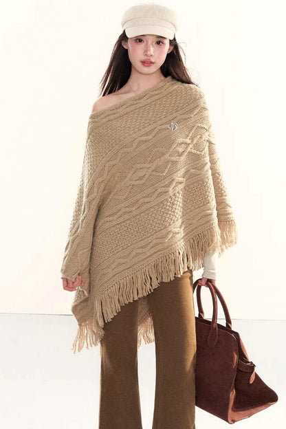Cable Knit Tassel Sweater