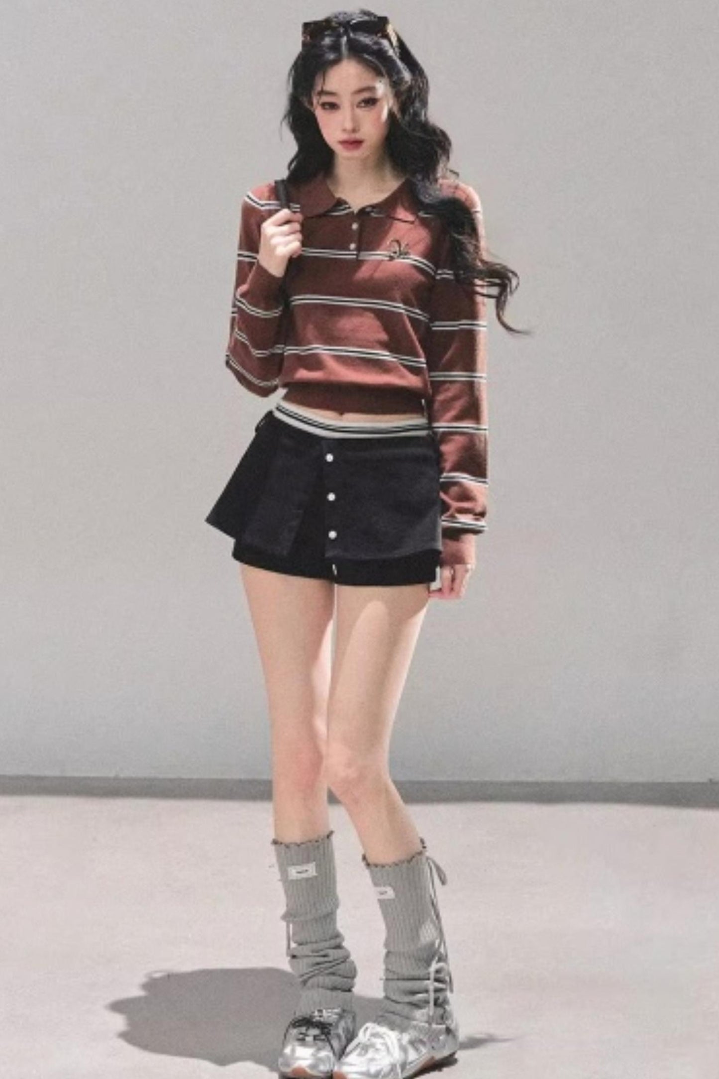 Polo Collar Knit Top