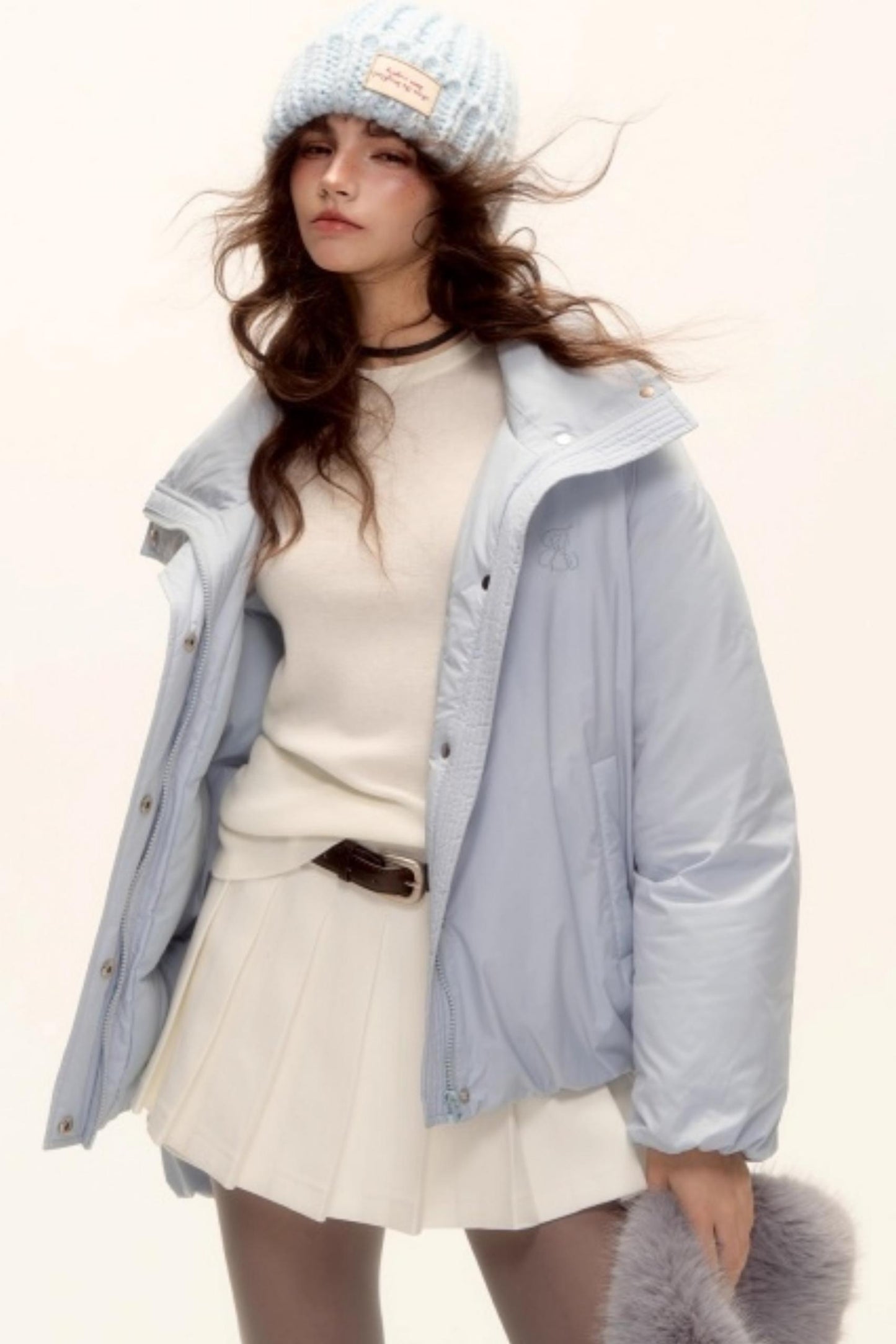 Mohair Pleated Culottes Skirt