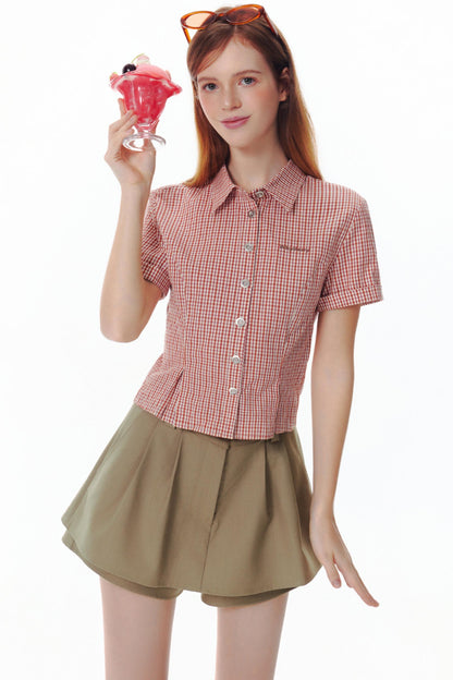 Summer Encounter Pink Check Shirt