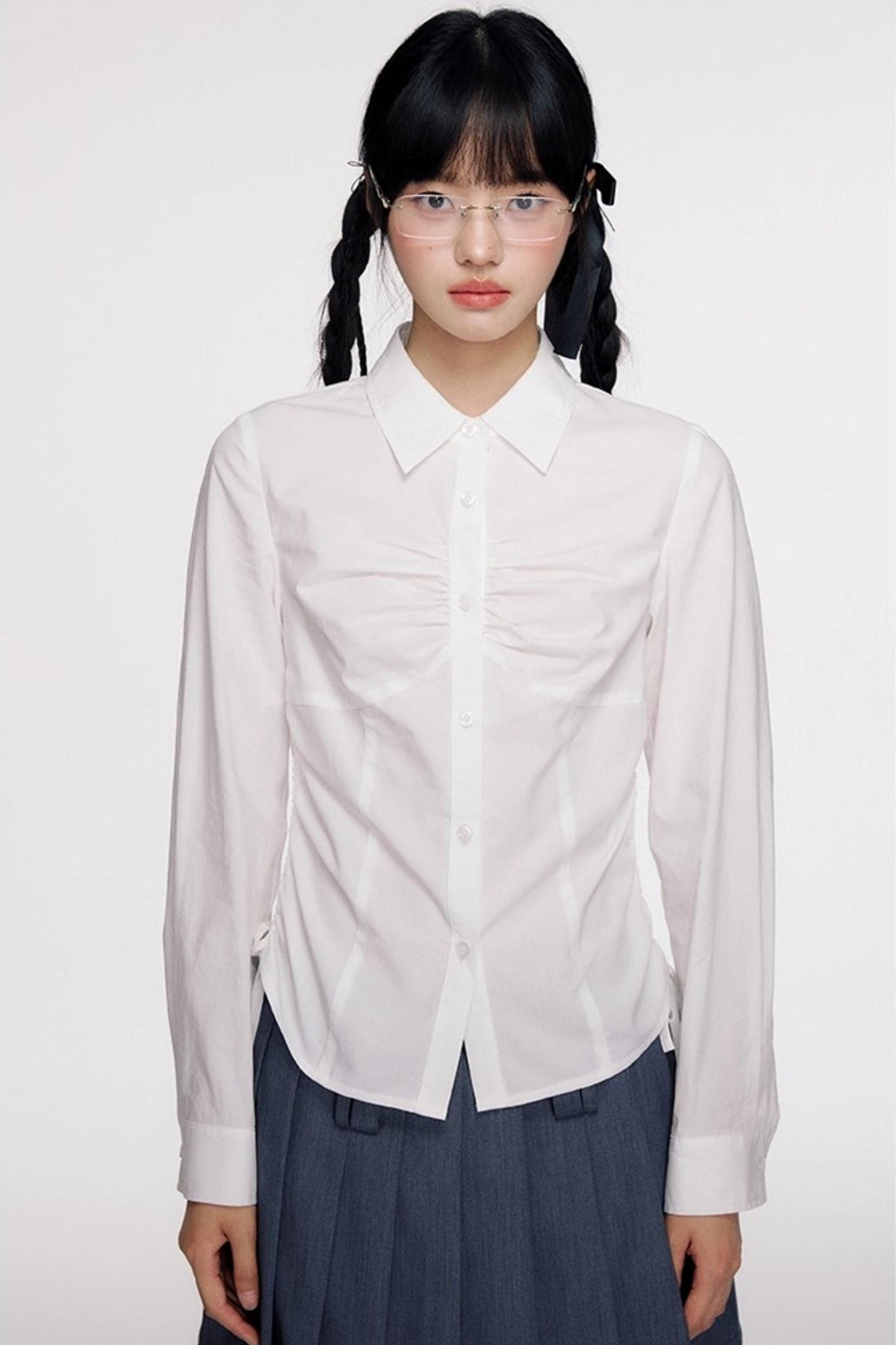 Nap Pleated Slim Spring Shirt