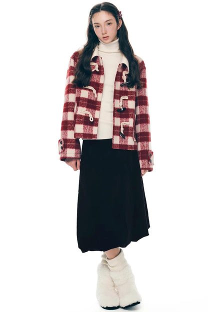 Retro Woolen Horn Button Jacket