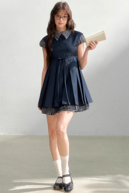 Woolen College Shirt Dress