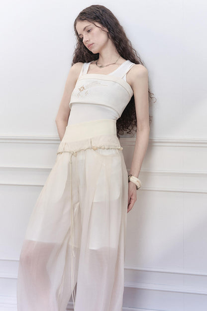 Handmade Beaded Wide Leg Pants