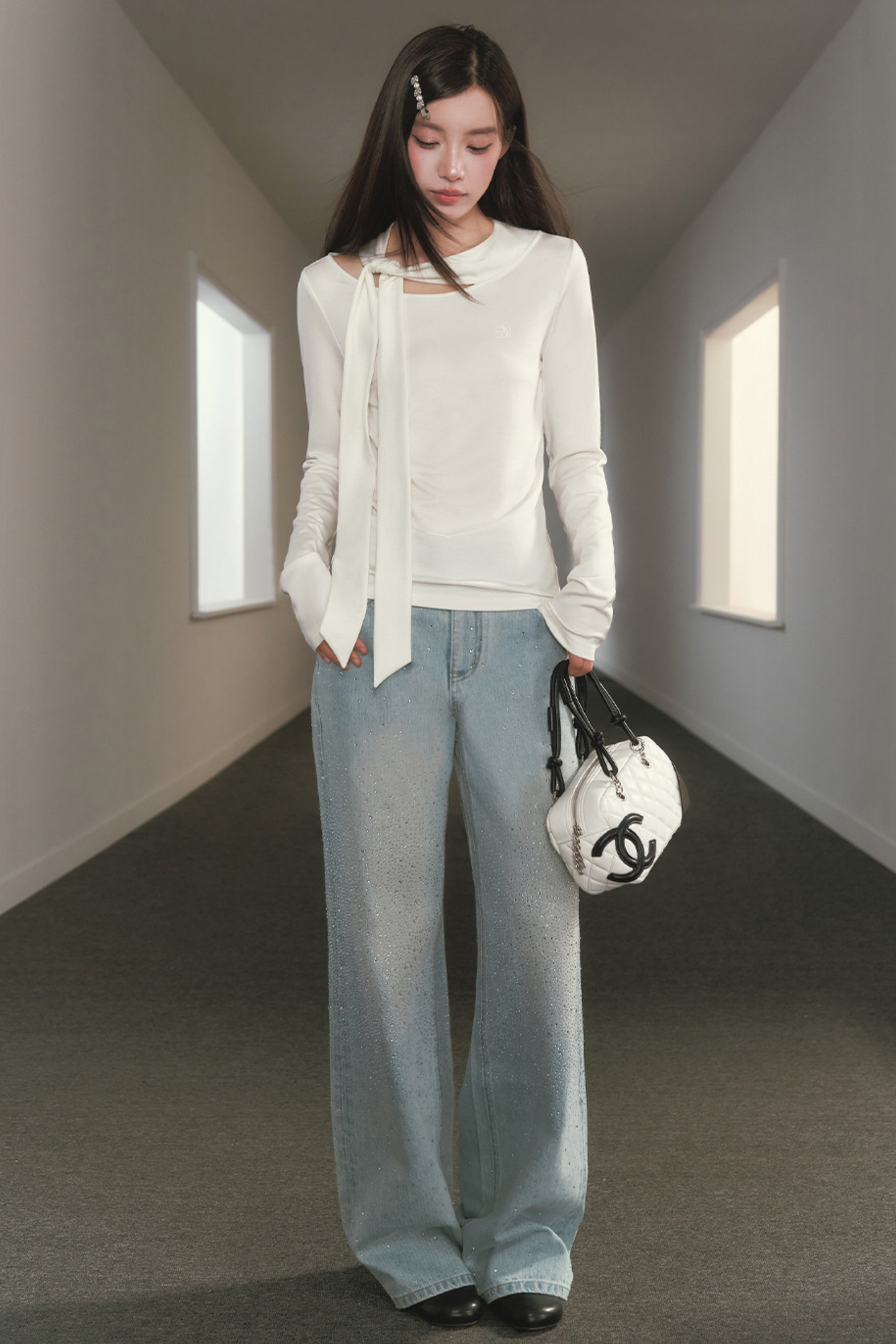 Slimming Waist-Cinching Turtleneck Top