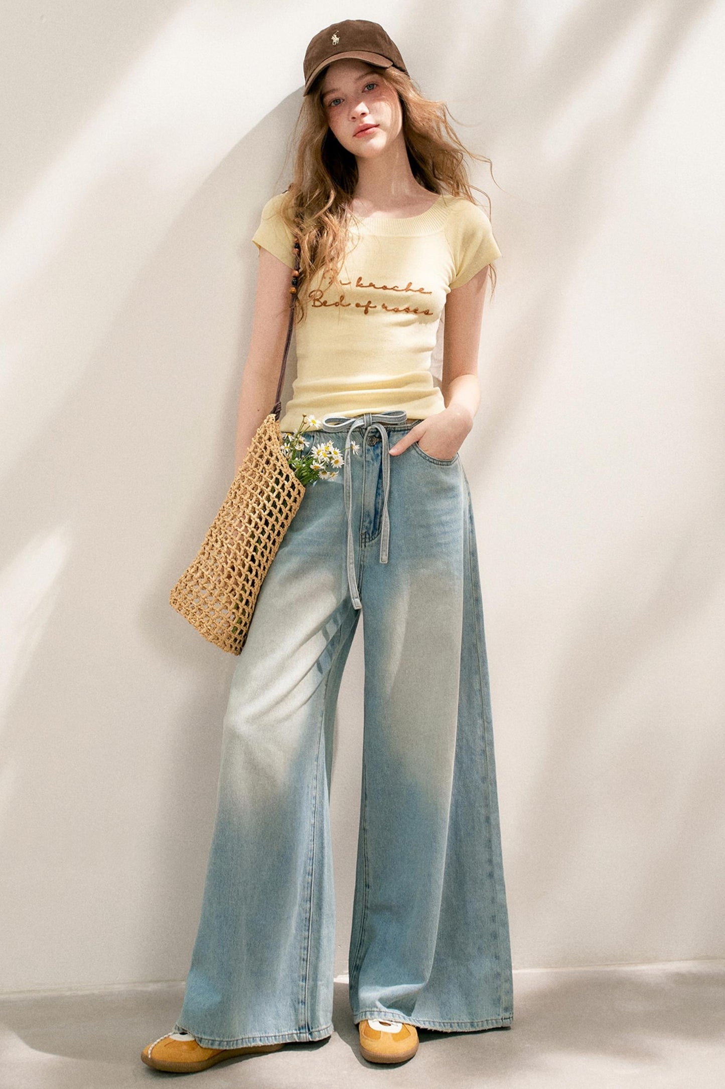 French Blue Wide-Leg Jeans