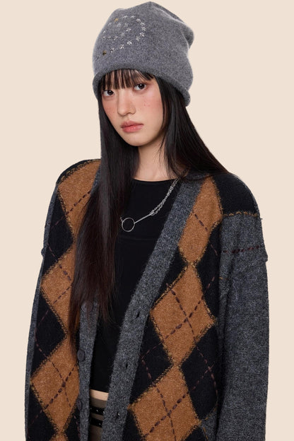 Diamond Tassel Knit Cardigan Sweater Jacket