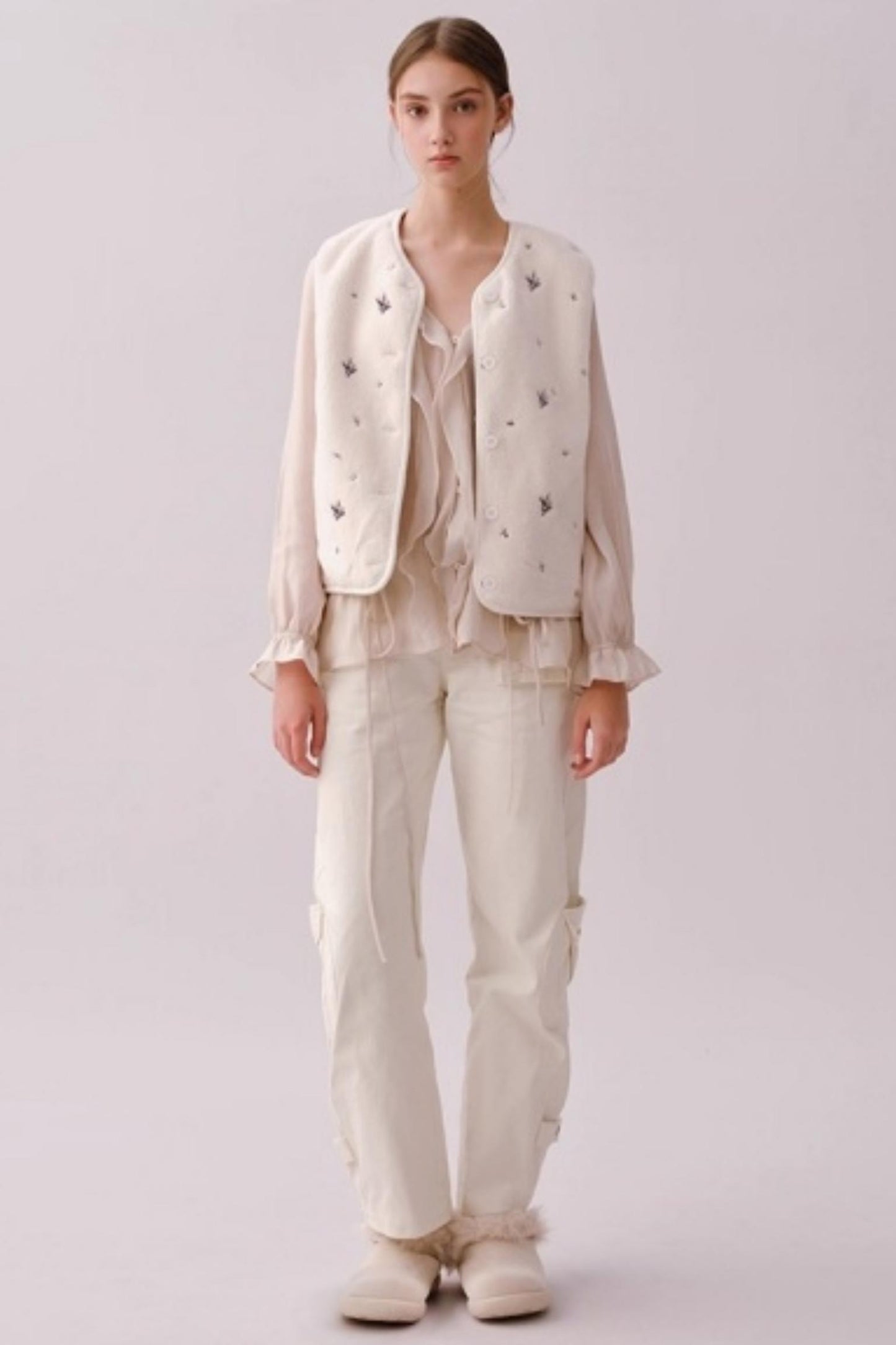 Reversible Floral Suede Vest