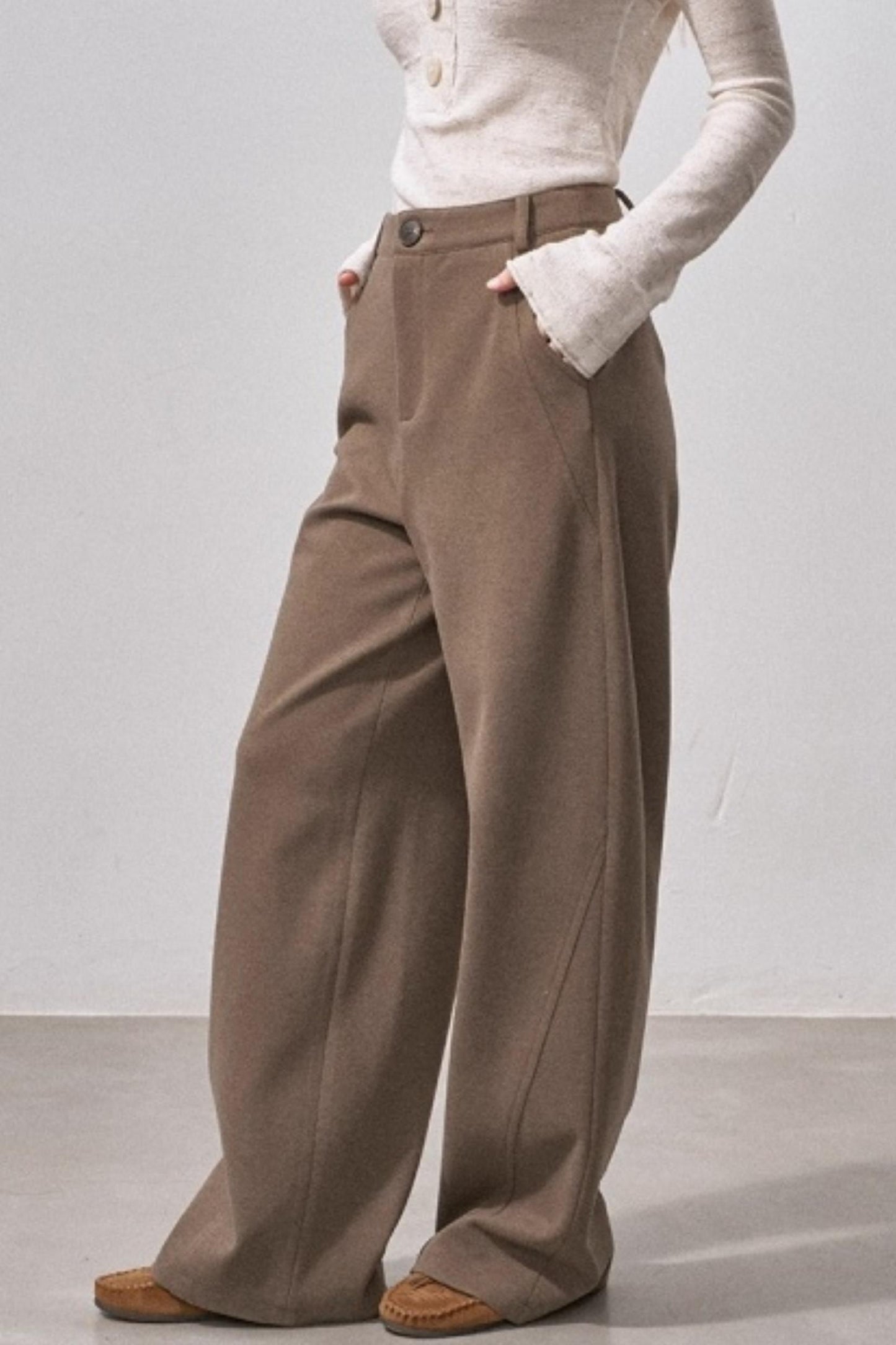 Wool Blend Scimitar Pants