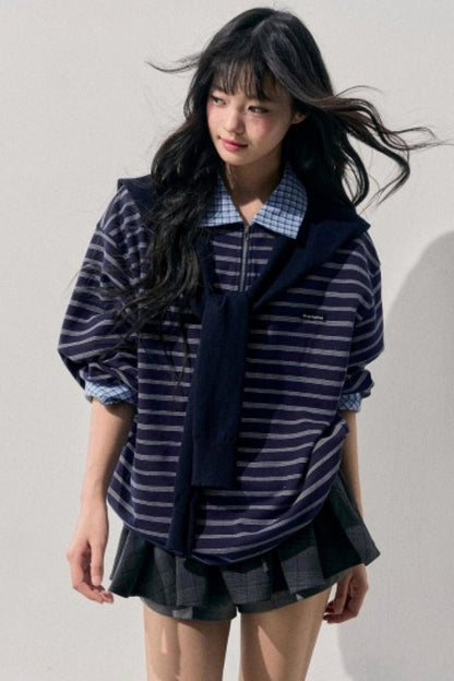 American Striped Polo Top