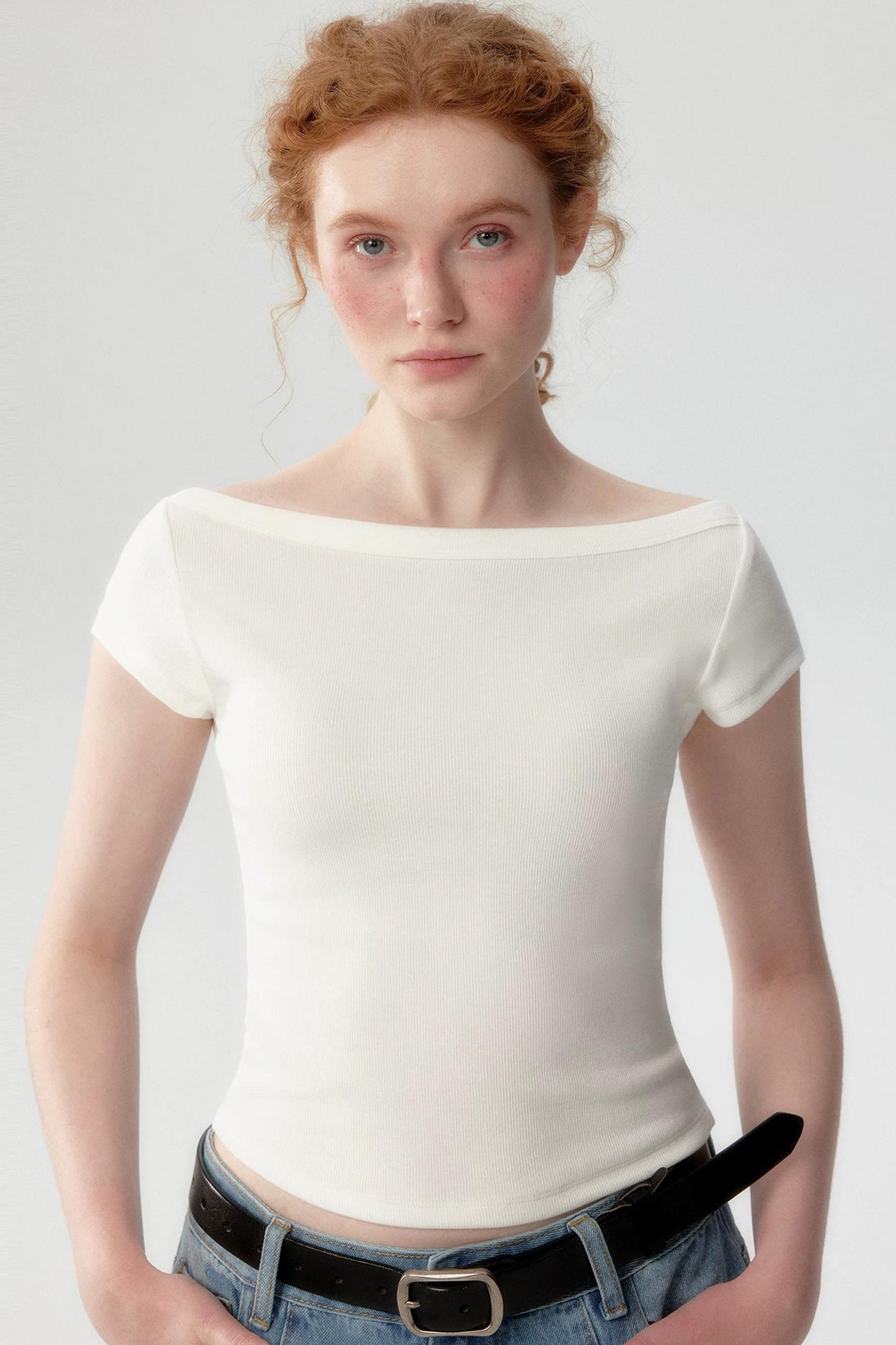 Soft White Off-Shoulder Top