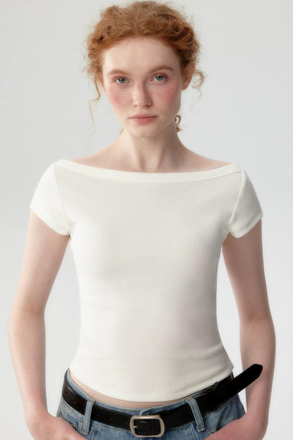 Soft White Off-Shoulder Top
