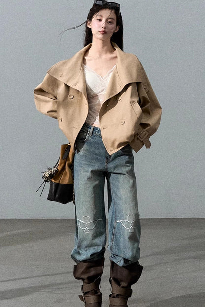 Rise Collar Trench Coat