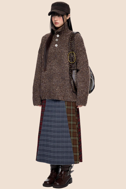 Stand-Up Vintage Sweater Jacket