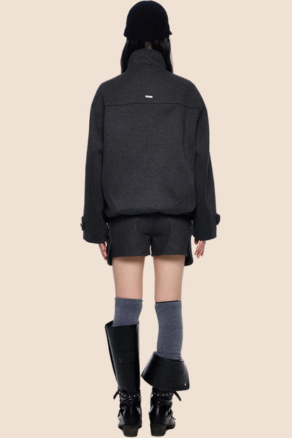 Silhouette Pleated Wool Coat