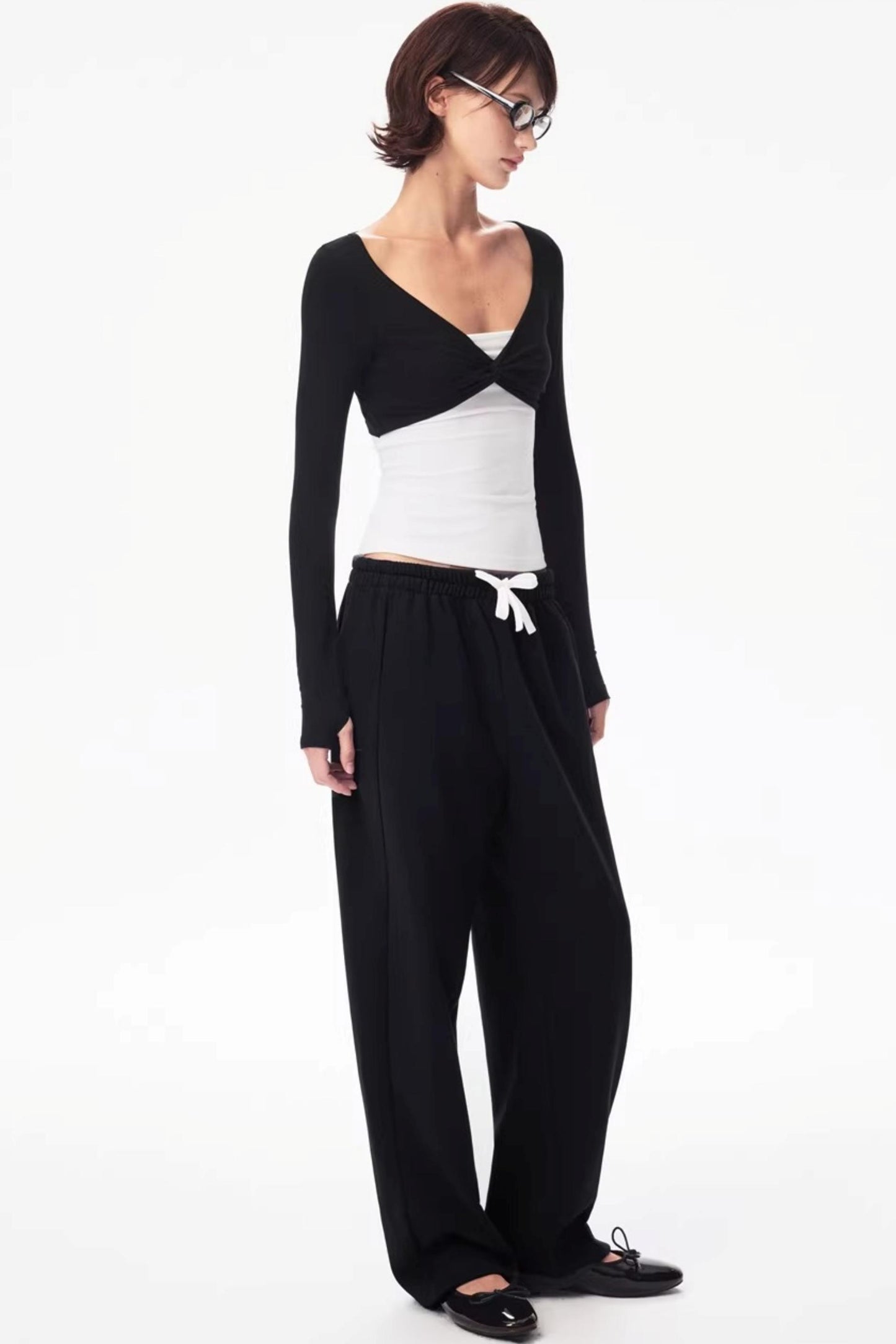 Color-Blocked Knot Design Top