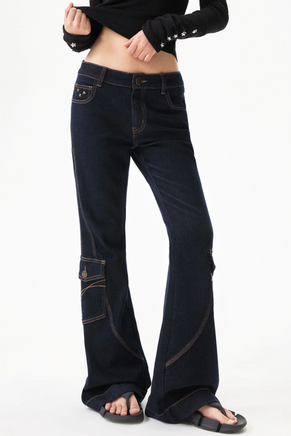 Retro Denim Flared Pants