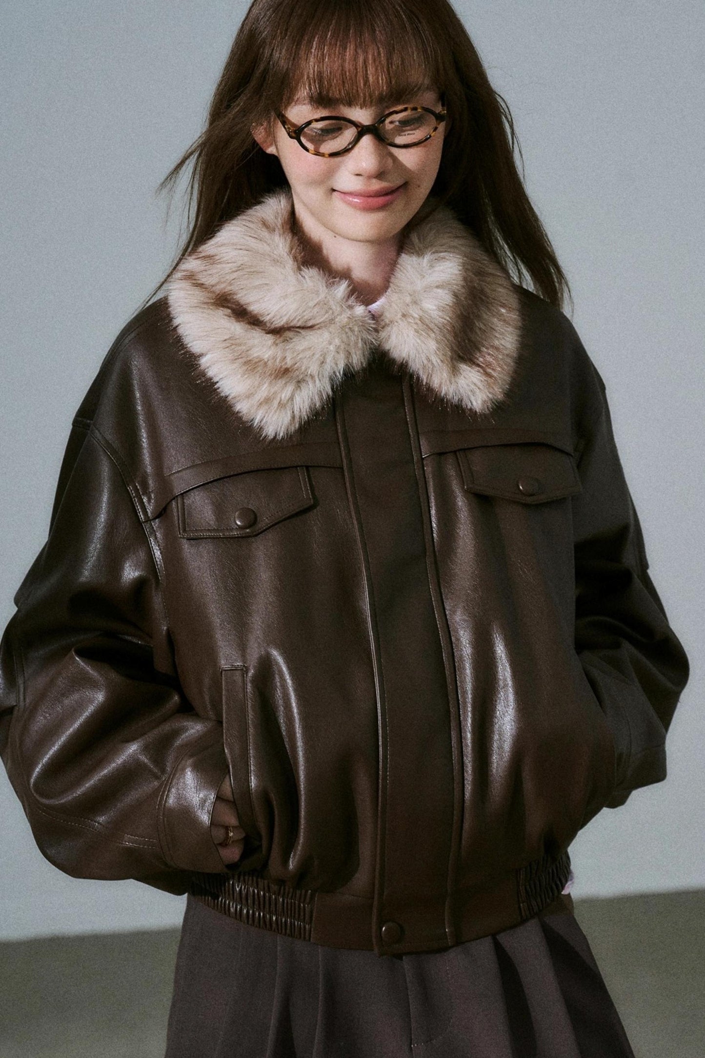 Lazy Silhouette Vintage Biker Jacket