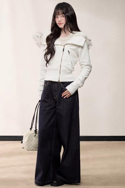 Hooded Fleece Slim Jacket