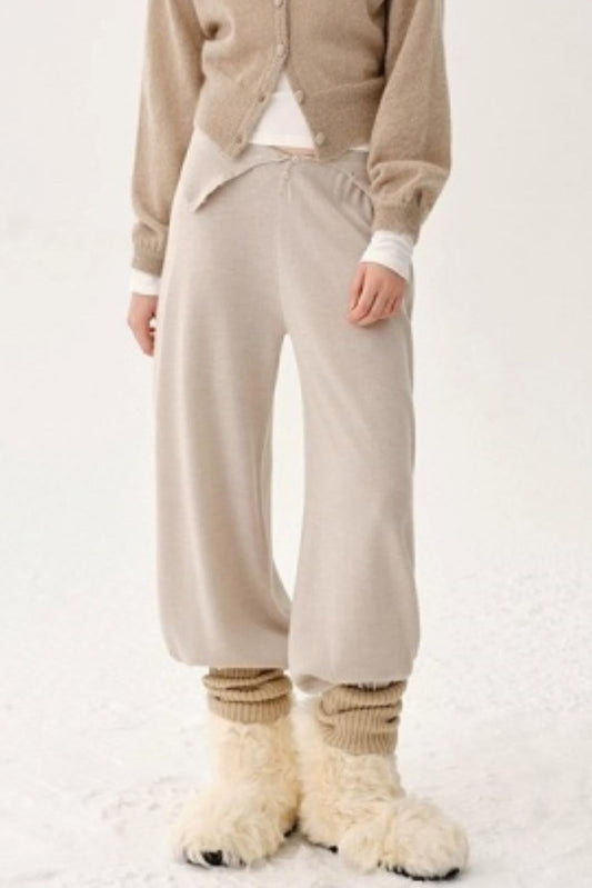 Wool Button-Up Knit Pants