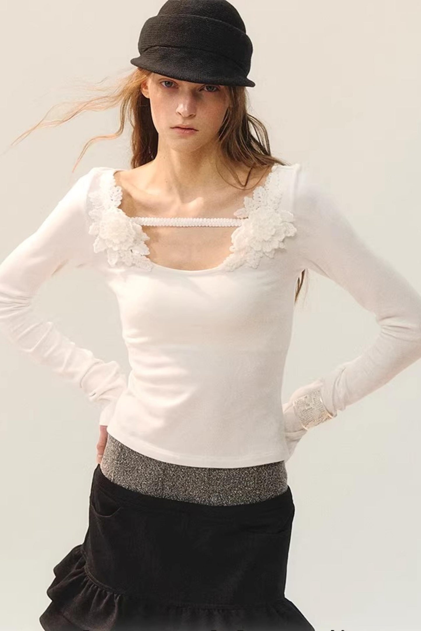 Elegant Floral Ribbon Blouse