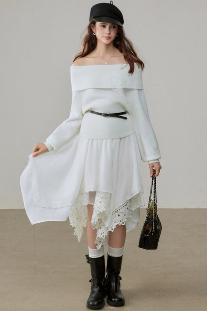 Winter White A-Line Skirt