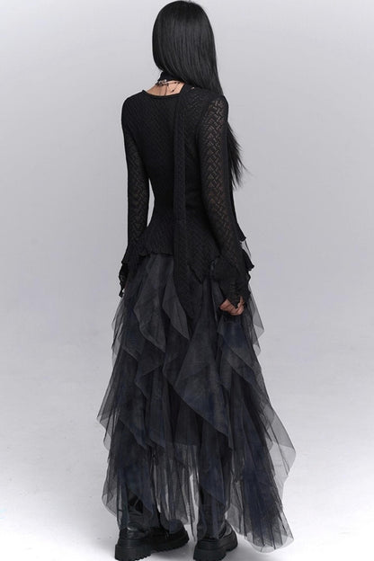 Irregular Hem Concert Skirt