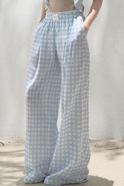 Wide-Leg Tencel Hemp Pants Set-Up