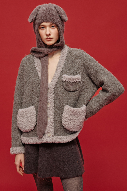 Two-Tone Wool Knit Hat