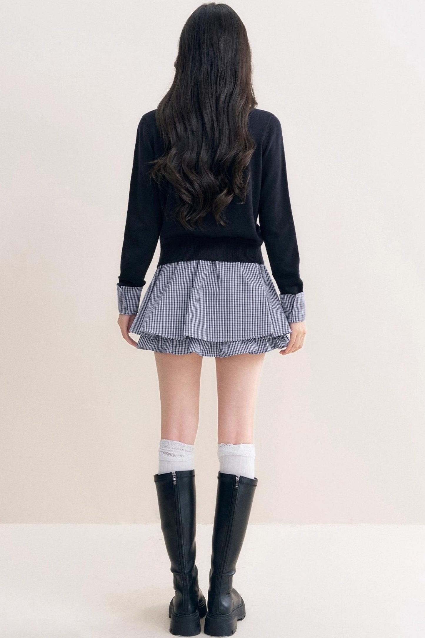 Elite Wool-Blend Plaid Cardigan Set-Up