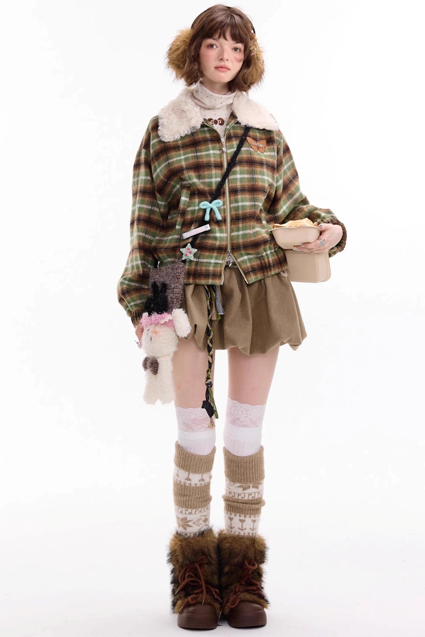 Autumn High-Waisted Woolen A-Line Skirt